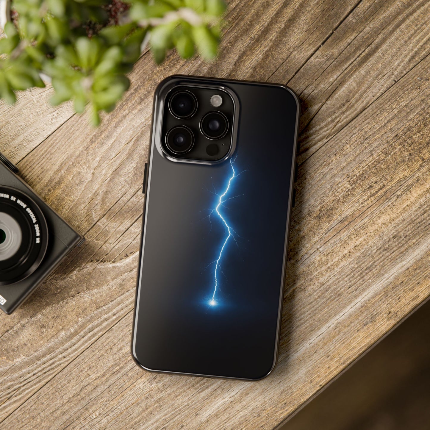 Blue Lightning Bolt Tough Case - Deep Sky Electric Cover for iPhone & Samsung