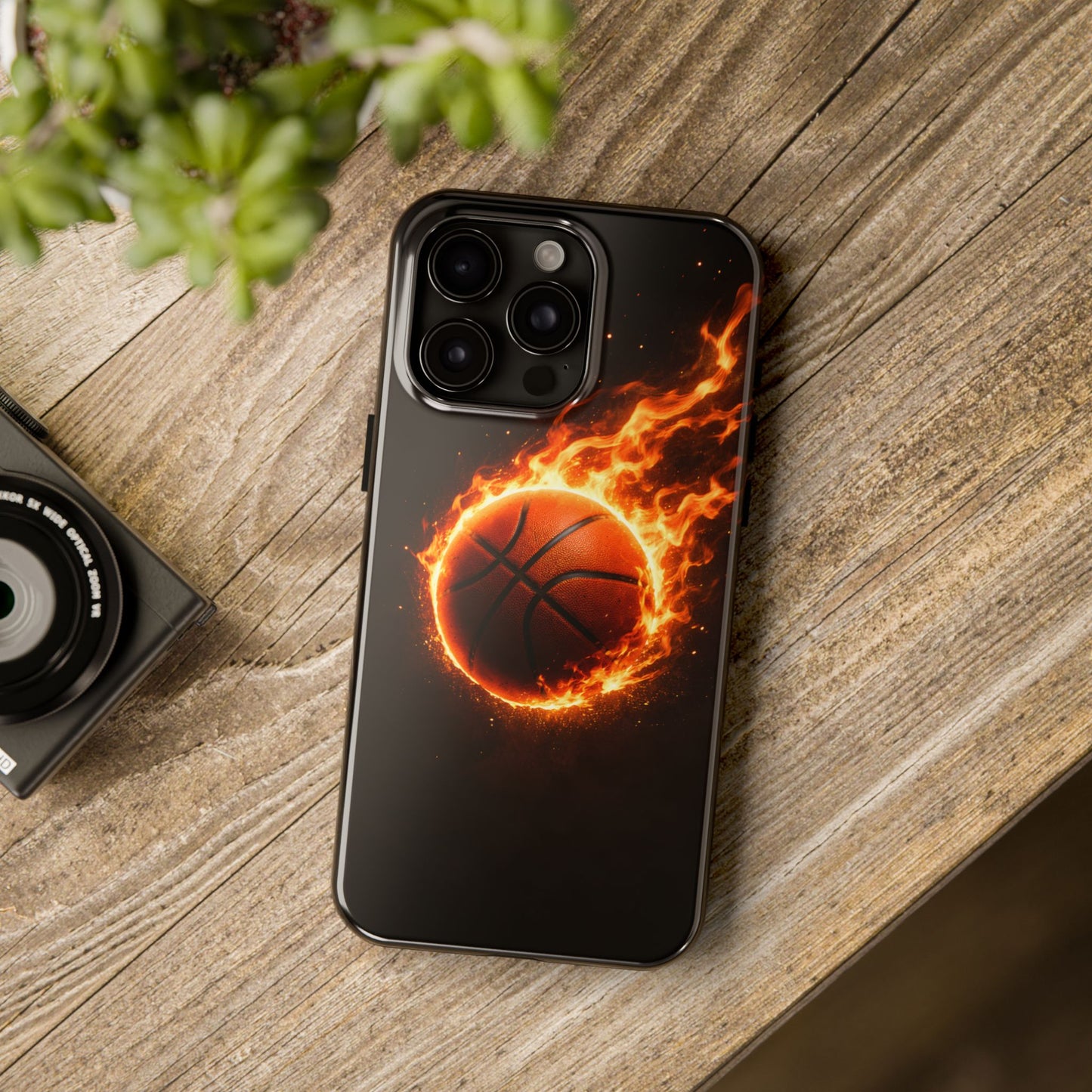 Flaming Basketball Tough Case - Fire Ball Sports Cover for iPhone & Samsung