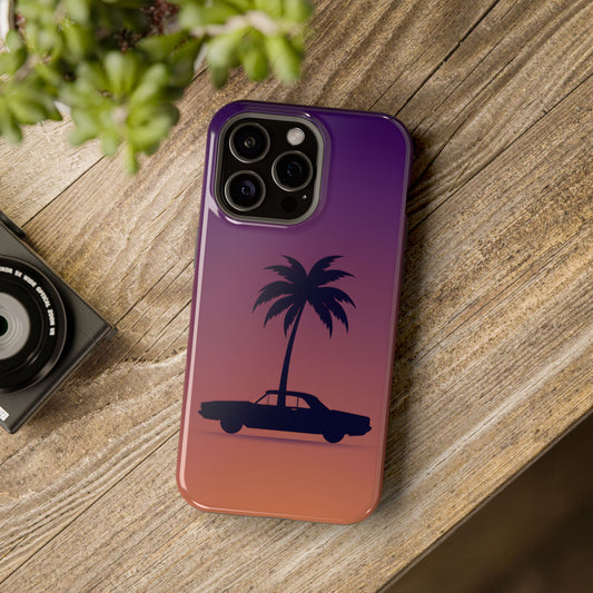 Midnight Drive: Retro Palm Tree Sunset MagSafe Case