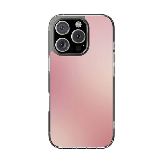 Soft Rose Aura Clear Case - MagSafe Compatible Blush Gradient Cover