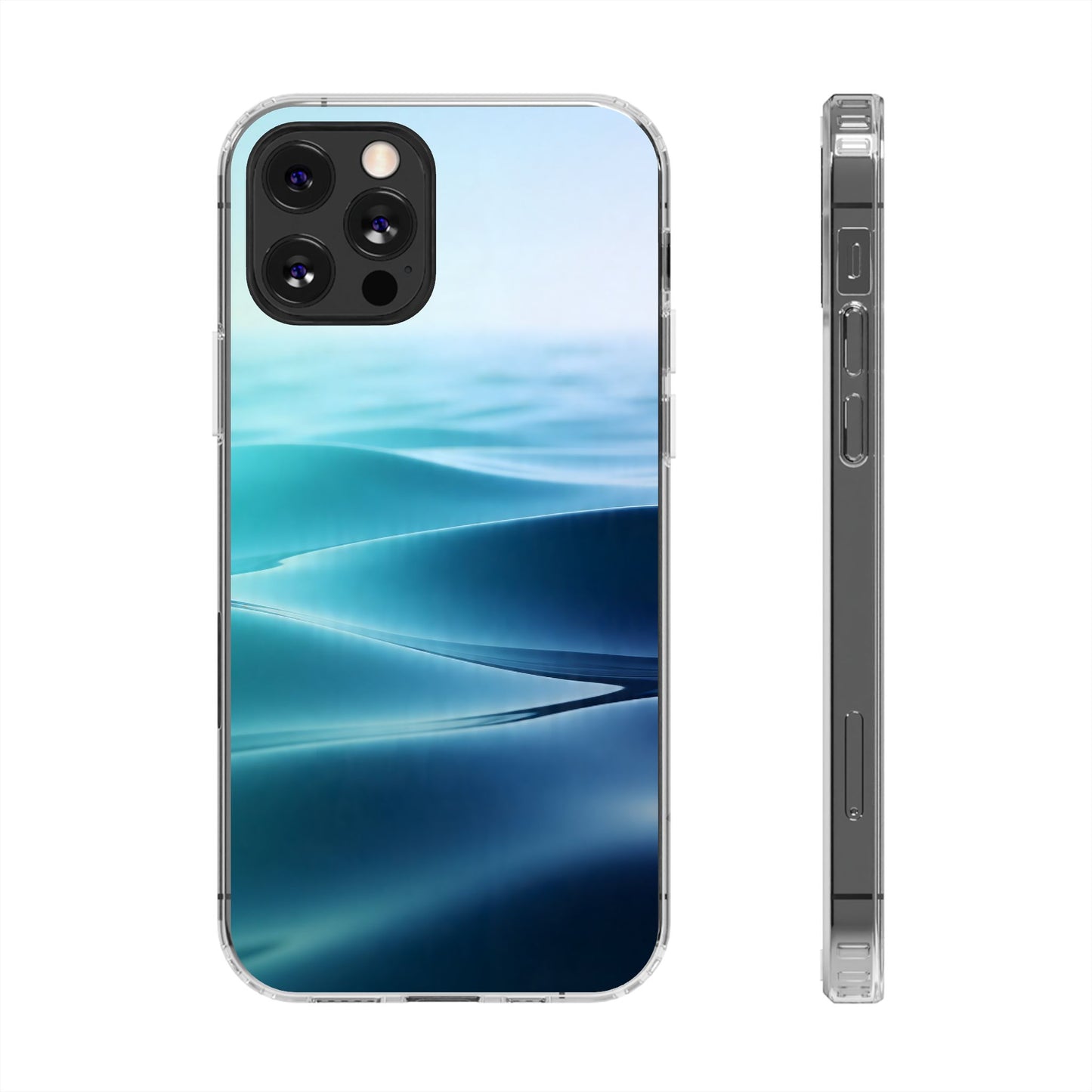 Serene Ocean Waves Clear Case - MagSafe Compatible Coastal Cover