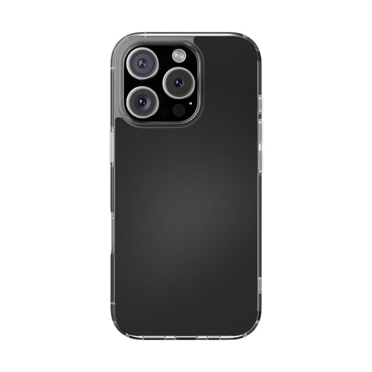 Obsidian Black Minimalist Clear Case - MagSafe Compatible Sleek Cover