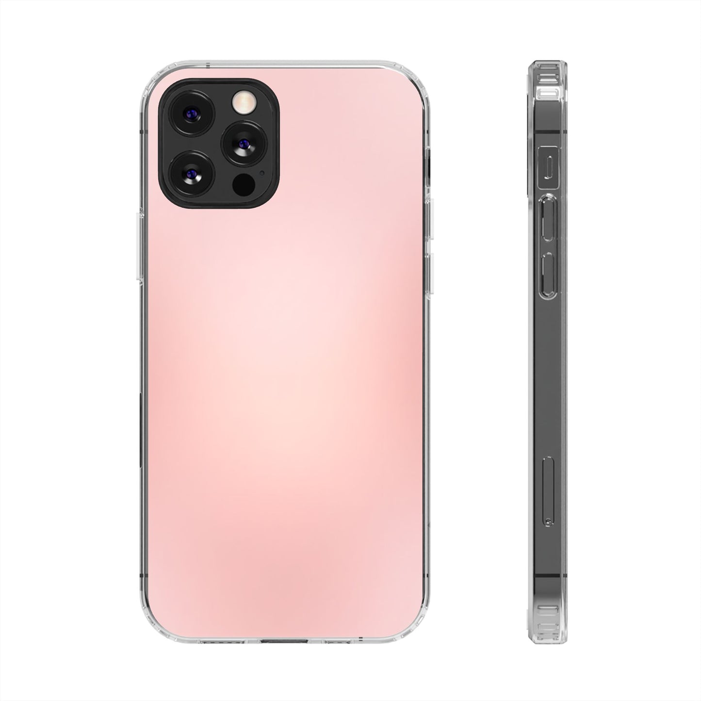 Soft Blush Pink Minimalist Clear Case - Sleek Matte Aesthetic Cover