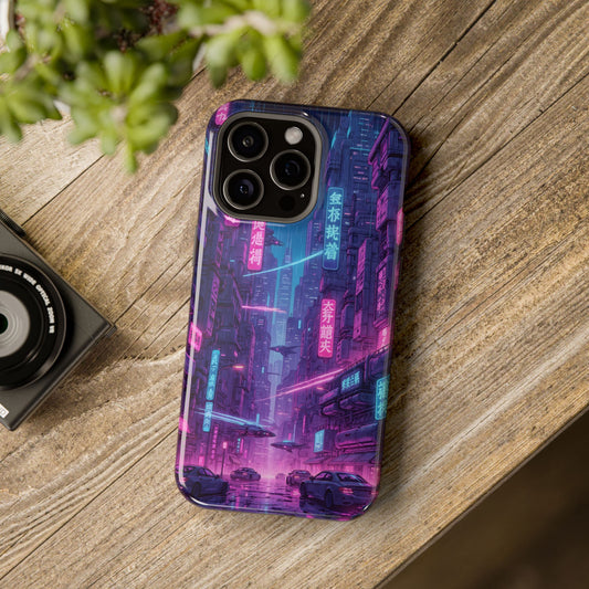 Neo-Tokyo Nights: Premium Cyberpunk Cityscape MagSafe Case