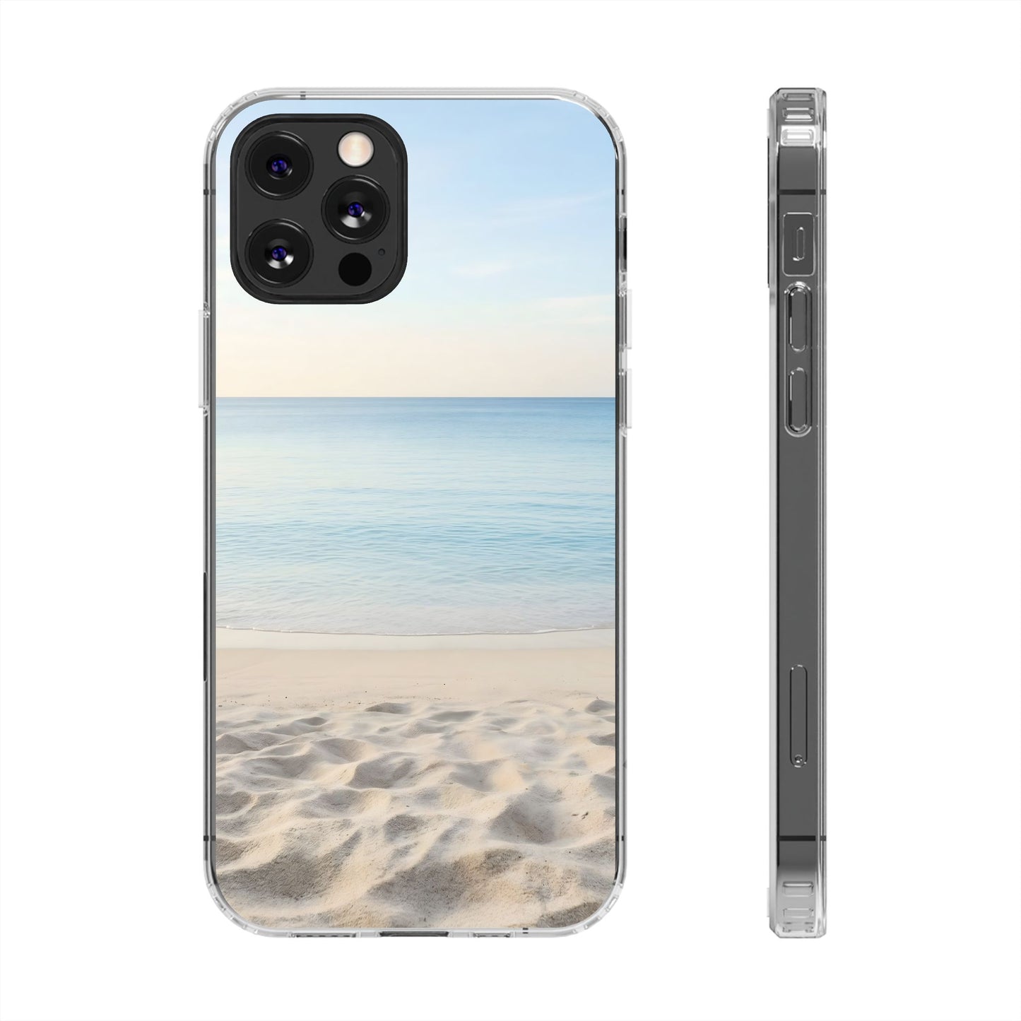 Serene Shoreline Clear Case - MagSafe Compatible Coastal Aesthetic
