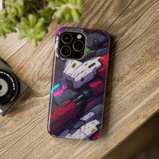 Cyber Armor: Battle-Worn Mecha Print MagSafe Case