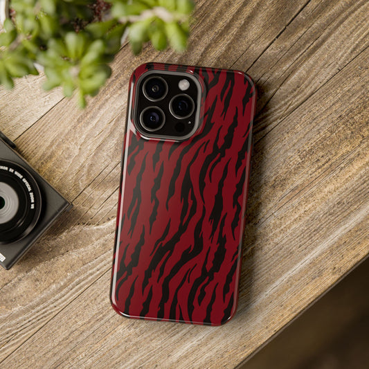 Crimson Instinct: Bold Red Tiger Print MagSafe Case