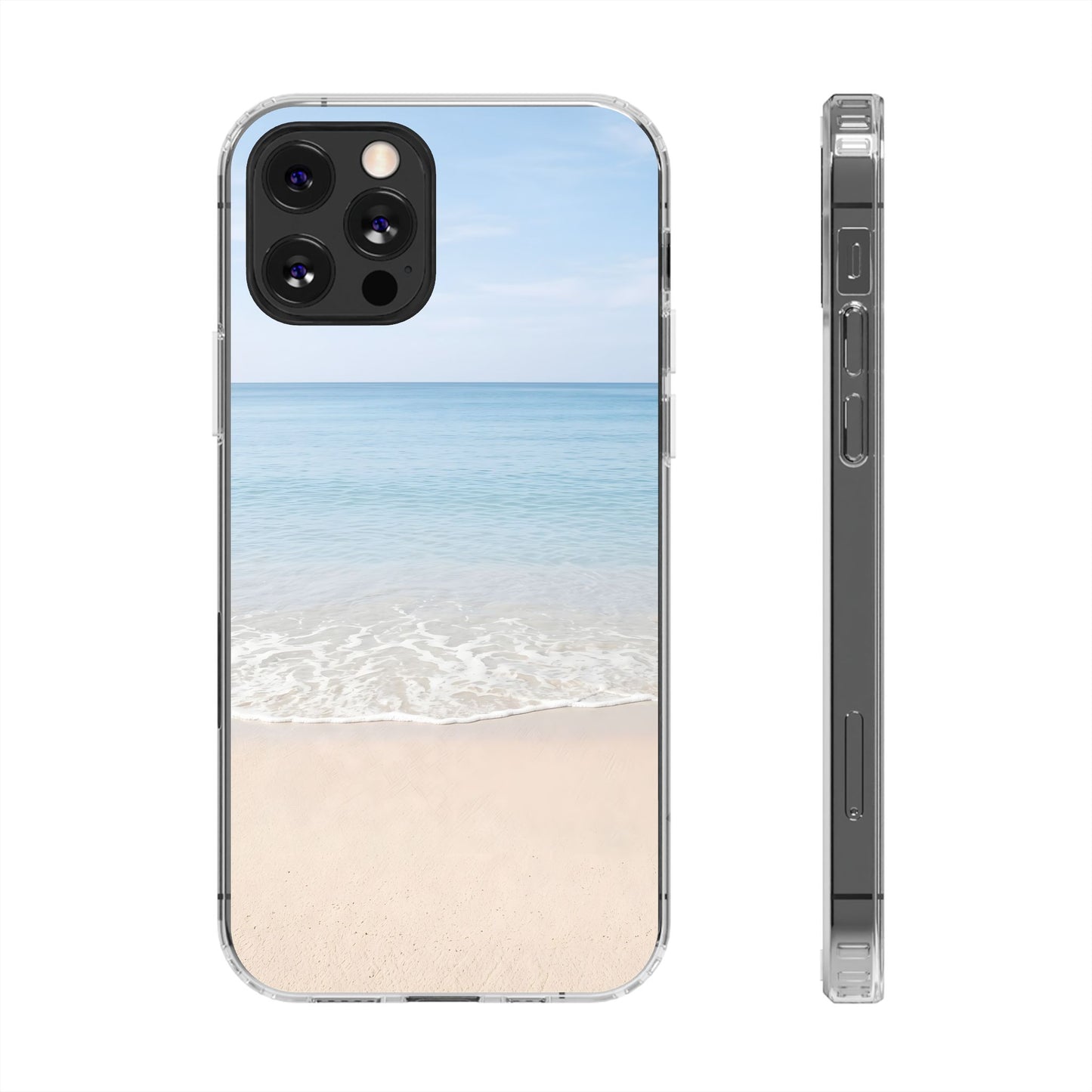 Serene Beach Landscape Clear Case - MagSafe Compatible Coastal Cover