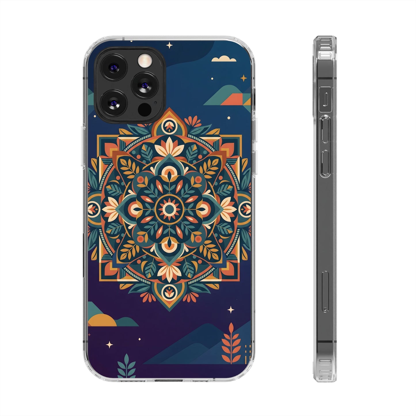 Mystic Desert Mandala Clear Case - MagSafe Compatible Boho Cover