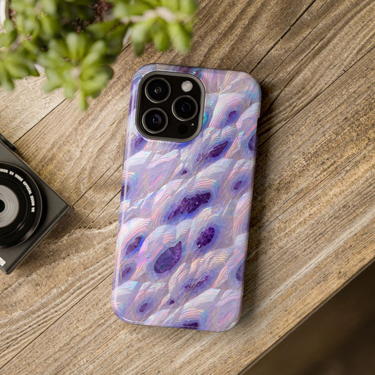 Amethyst Geode: Iridescent Purple Crystal MagSafe Case