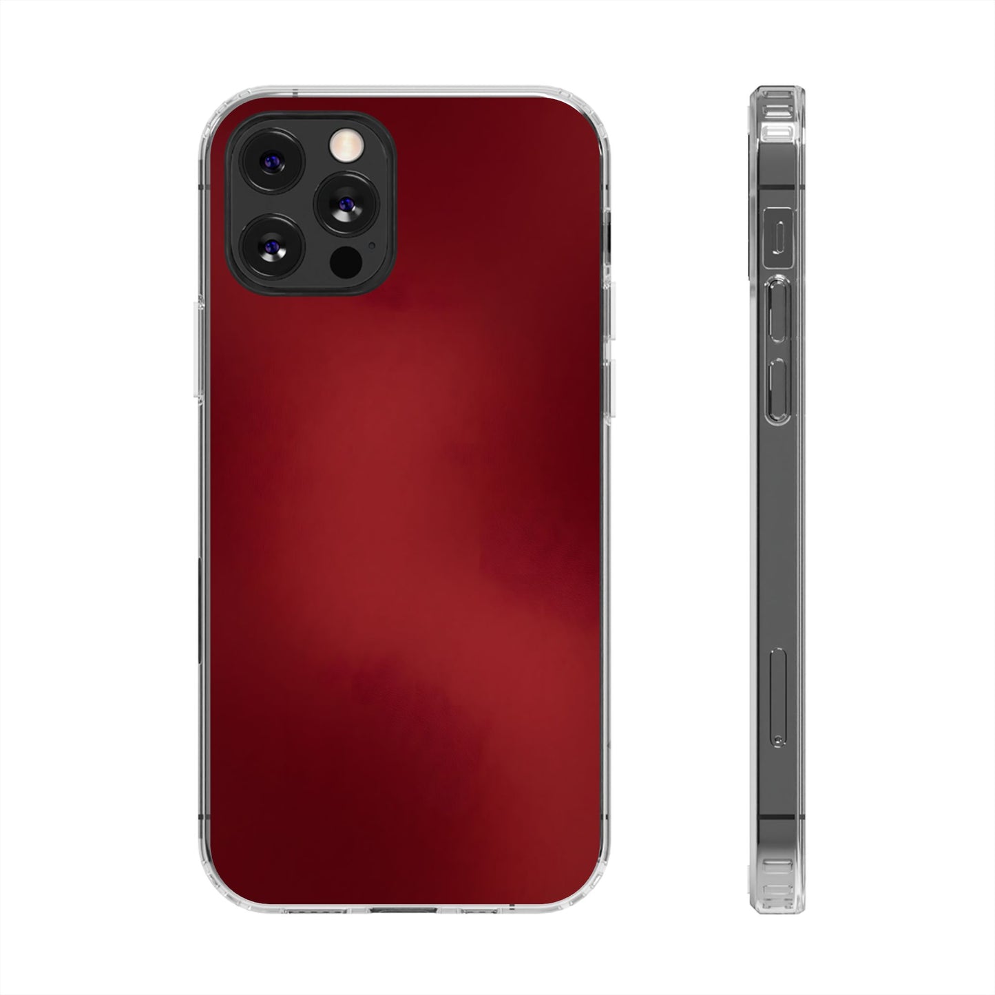 Deep Crimson Aura Clear Case - Premium MagSafe Minimalist Cover