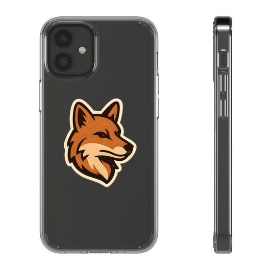 Clear Fox Emblem Phone Case - Vintage Wildlife Sticker Transparent Cover