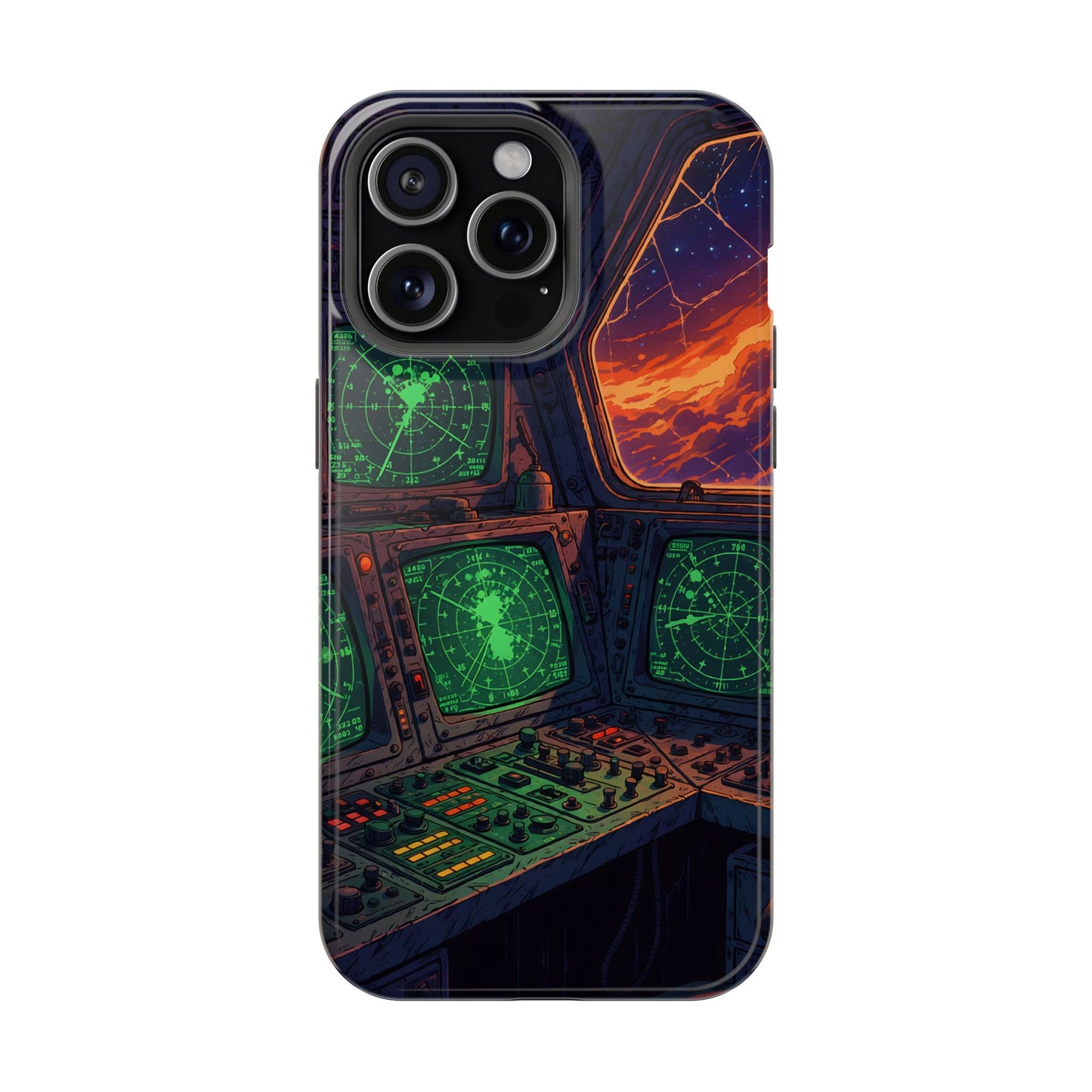 Cosmic Command: Retro Spaceship Cockpit MagSafe Case