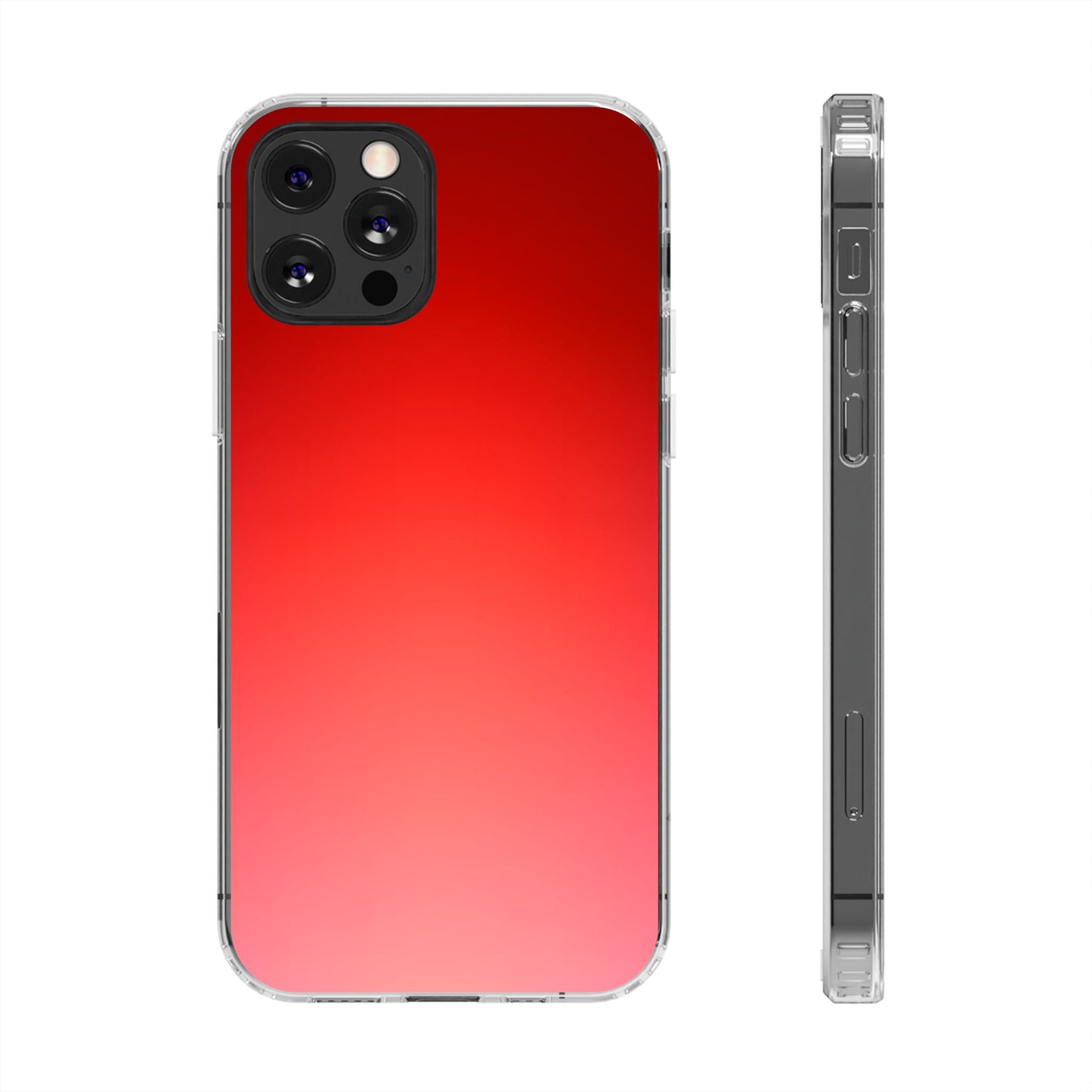 Vibrant Cherry Aura Clear Case - MagSafe Compatible Red Gradient Cover