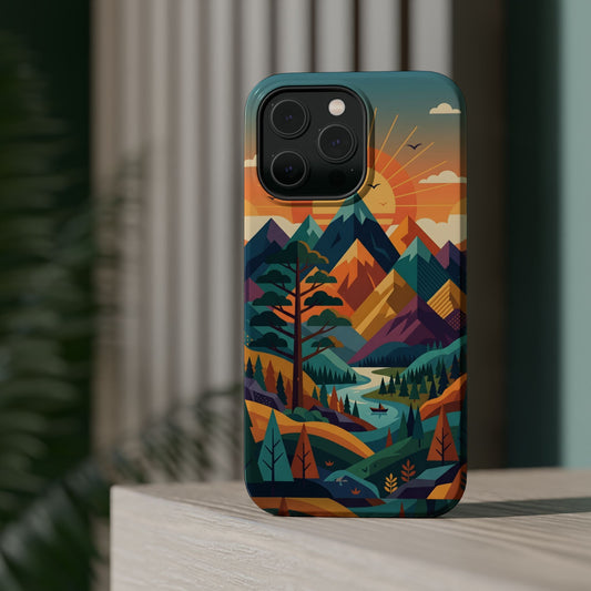Retro Sunset Mountain Magnetic Impact Case