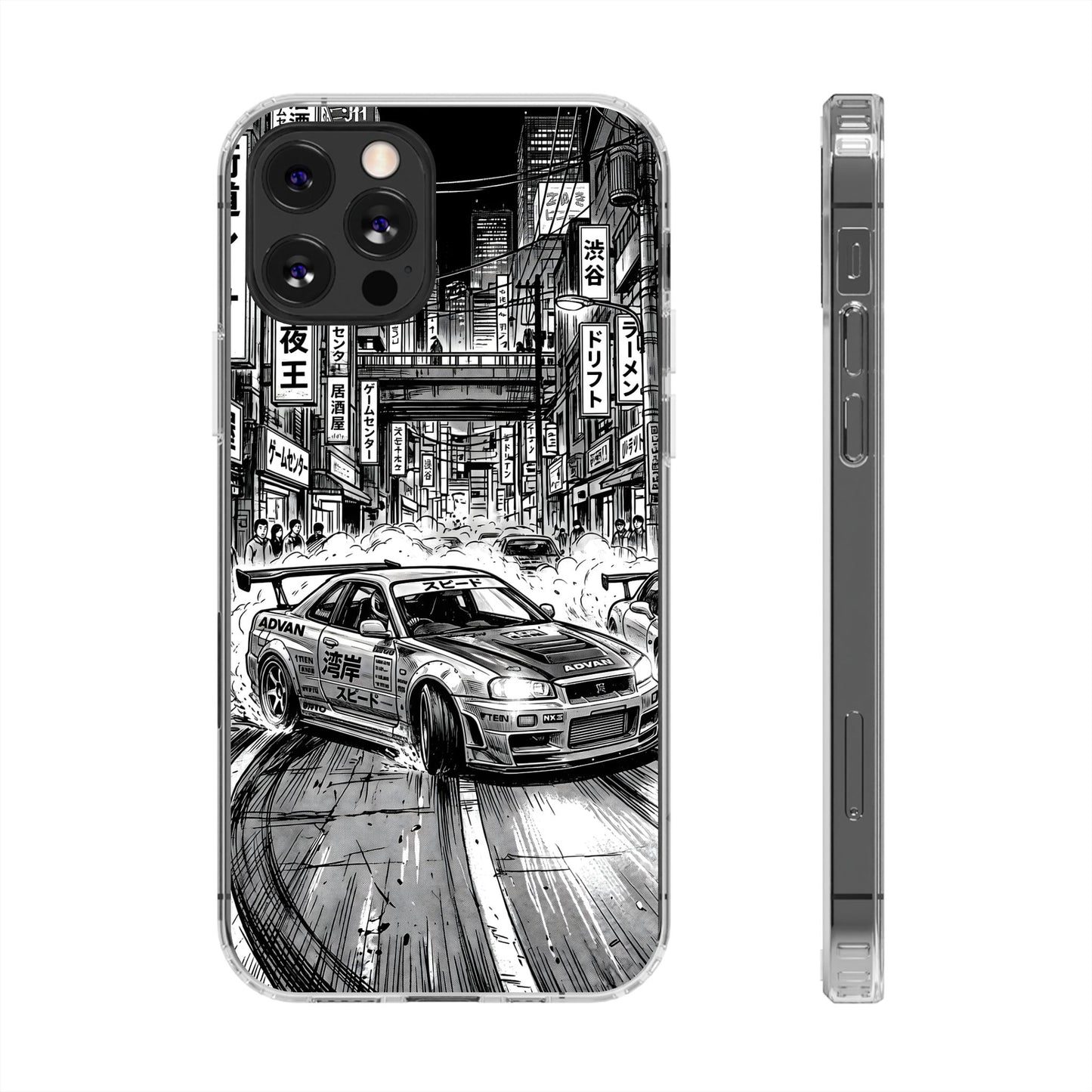 Tokyo Night Drift Manga Case - MagSafe Compatible JDM Clear Cover
