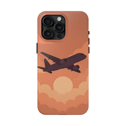 Golden Skies Airplane Tough Case - Minimalist Aviation Cover for iPhone & Samsung