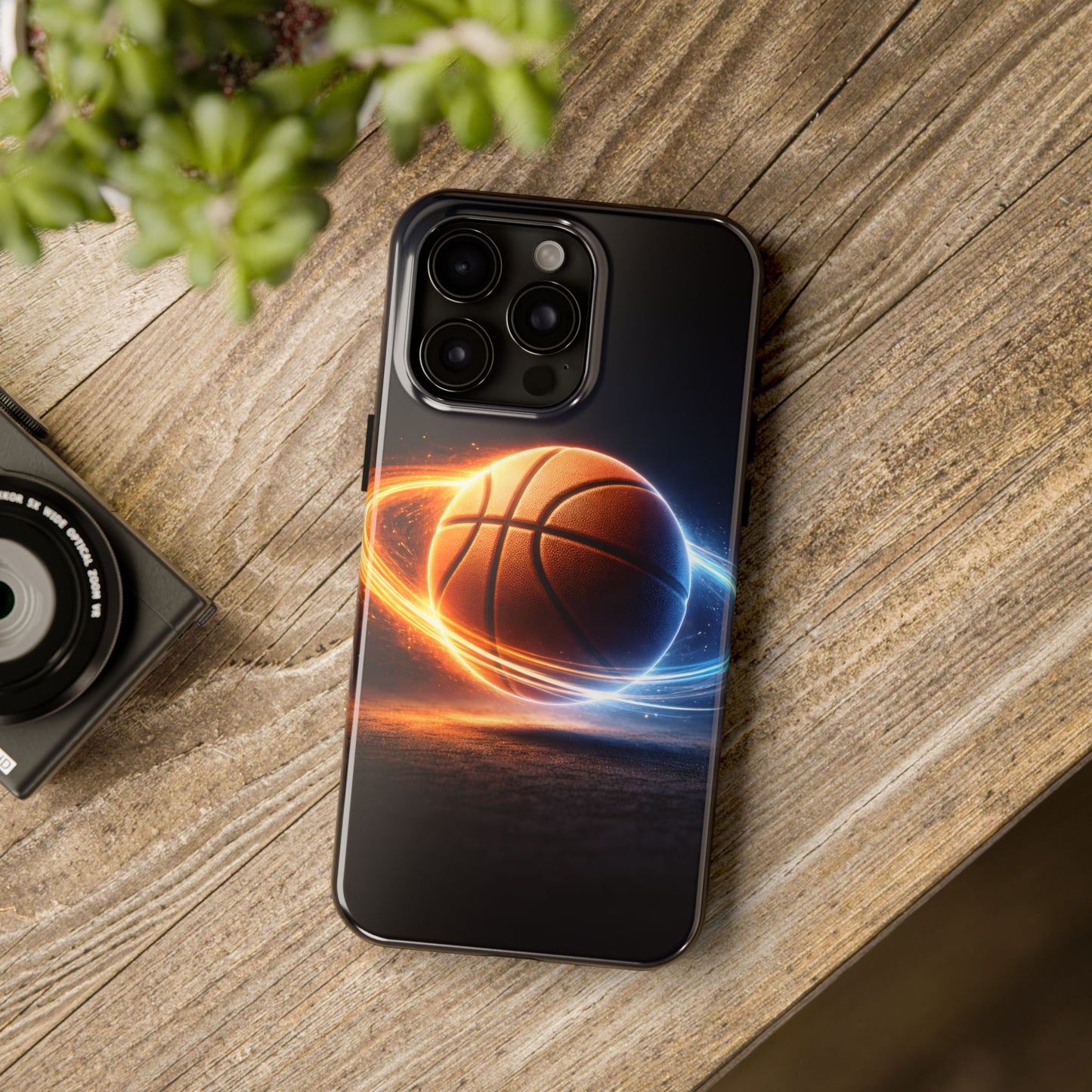 Cosmic Basketball Energy Tough Case - Neon Rings Athletic Cover for iPhone & Samsung