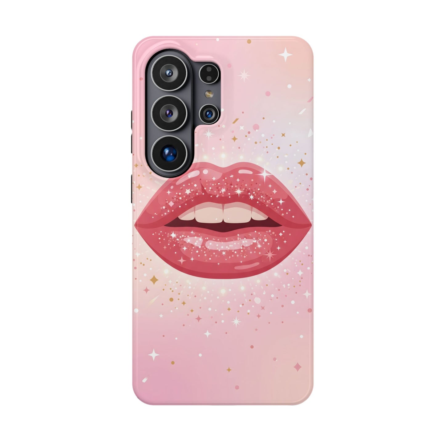 Glamorous Pink Glitter Lip Magnetic Impact Case