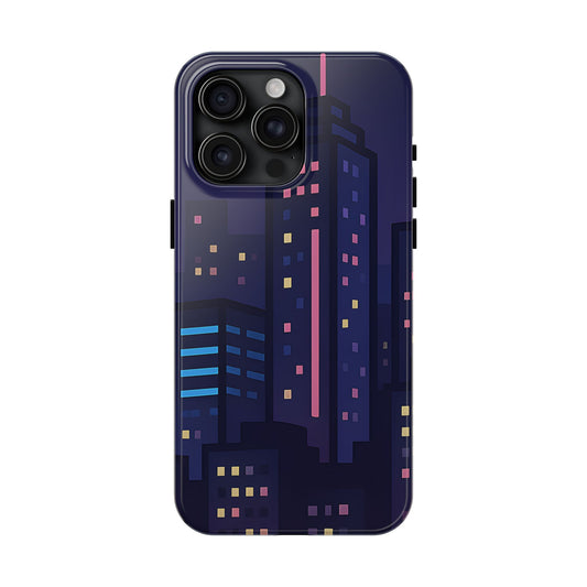 Lo-Fi Night City Tough Case - Pastel Urban Skyline Cover for iPhone & Samsung