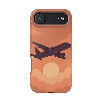 Golden Skies Airplane Tough Case - Minimalist Aviation Cover for iPhone & Samsung