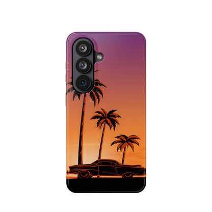 Retro Coastline: Vintage Car & Palm Sunset MagSafe Case