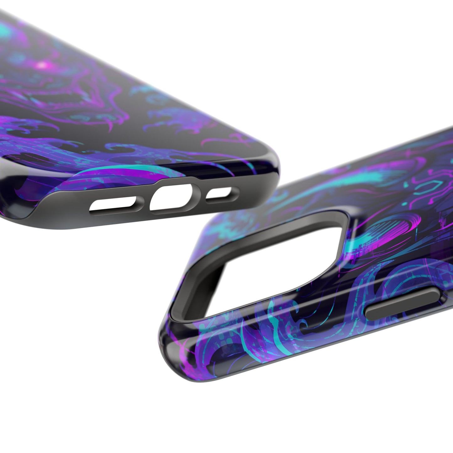 Cyber Oni: Neon Cyberpunk Japanese Mask MagSafe Case