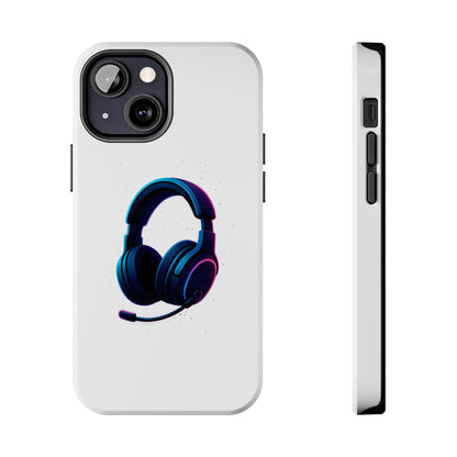 Minimalist Gaming Headset Tough Case - Clean Tech Cover for iPhone & Samsung