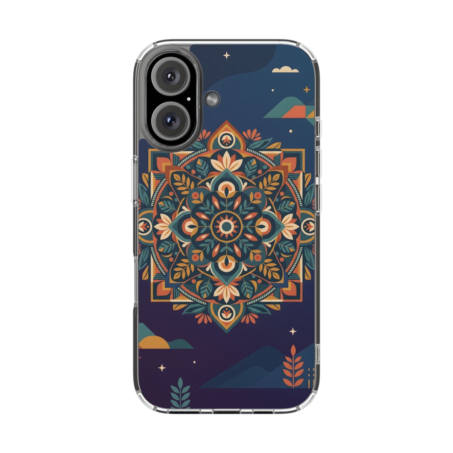 Mystic Desert Mandala Clear Case - MagSafe Compatible Boho Cover