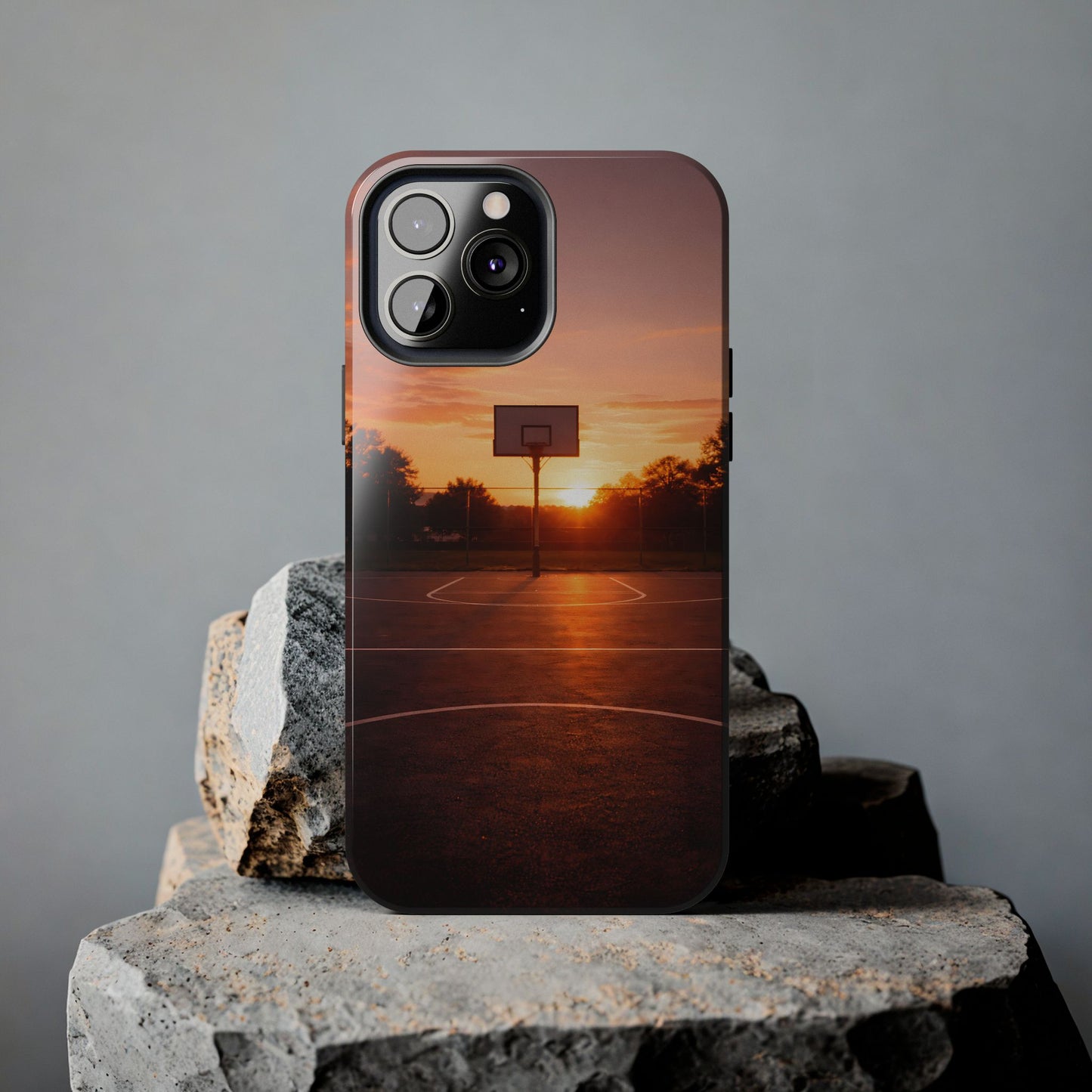 Golden Hour Basketball Court Tough Case - Urban Sunset Cover for iPhone & Samsung
