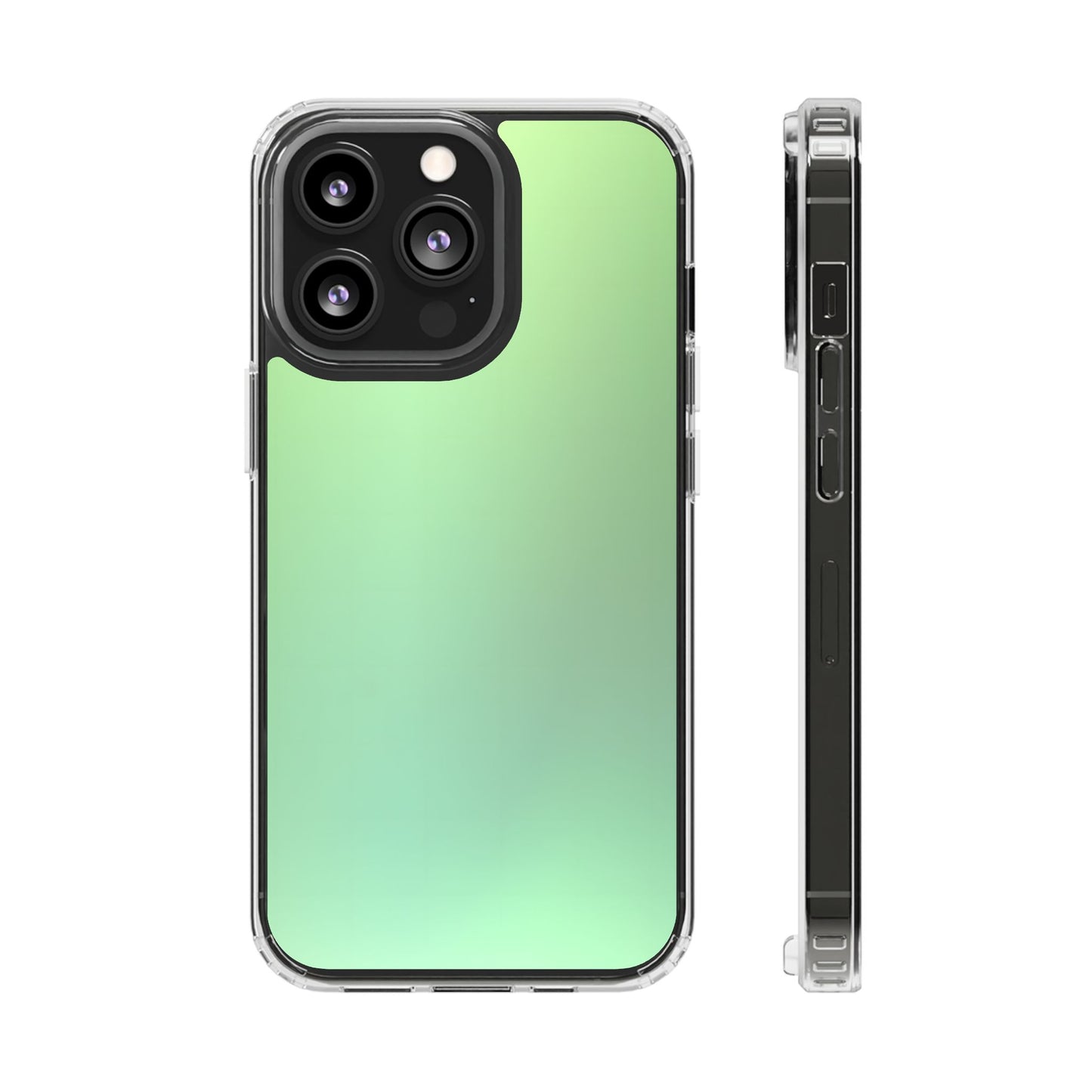 Soft Pistachio Aura Clear Case - MagSafe Compatible Mint Gradient Cover