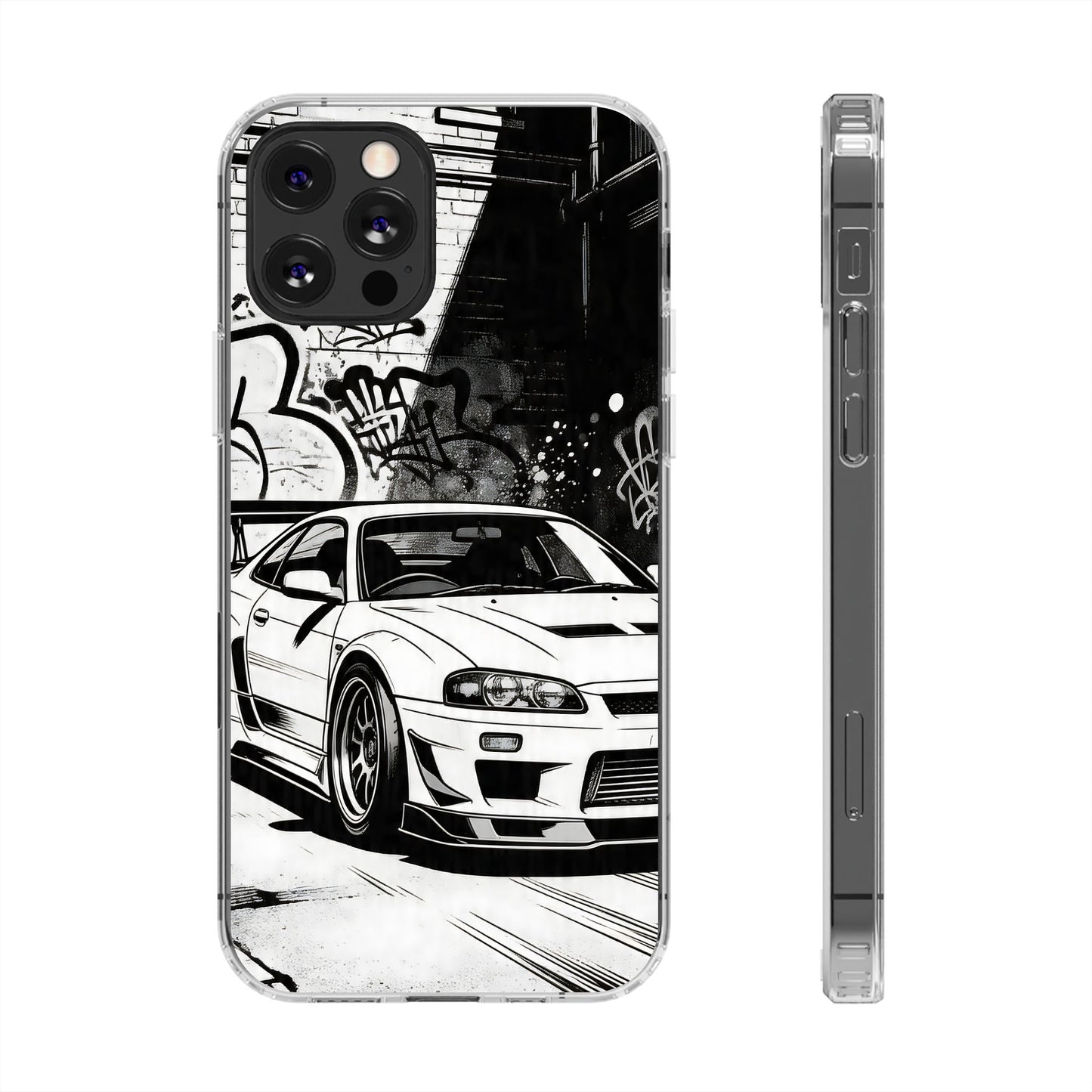 Monochrome Urban Drift Case - MagSafe Compatible JDM Clear Cover