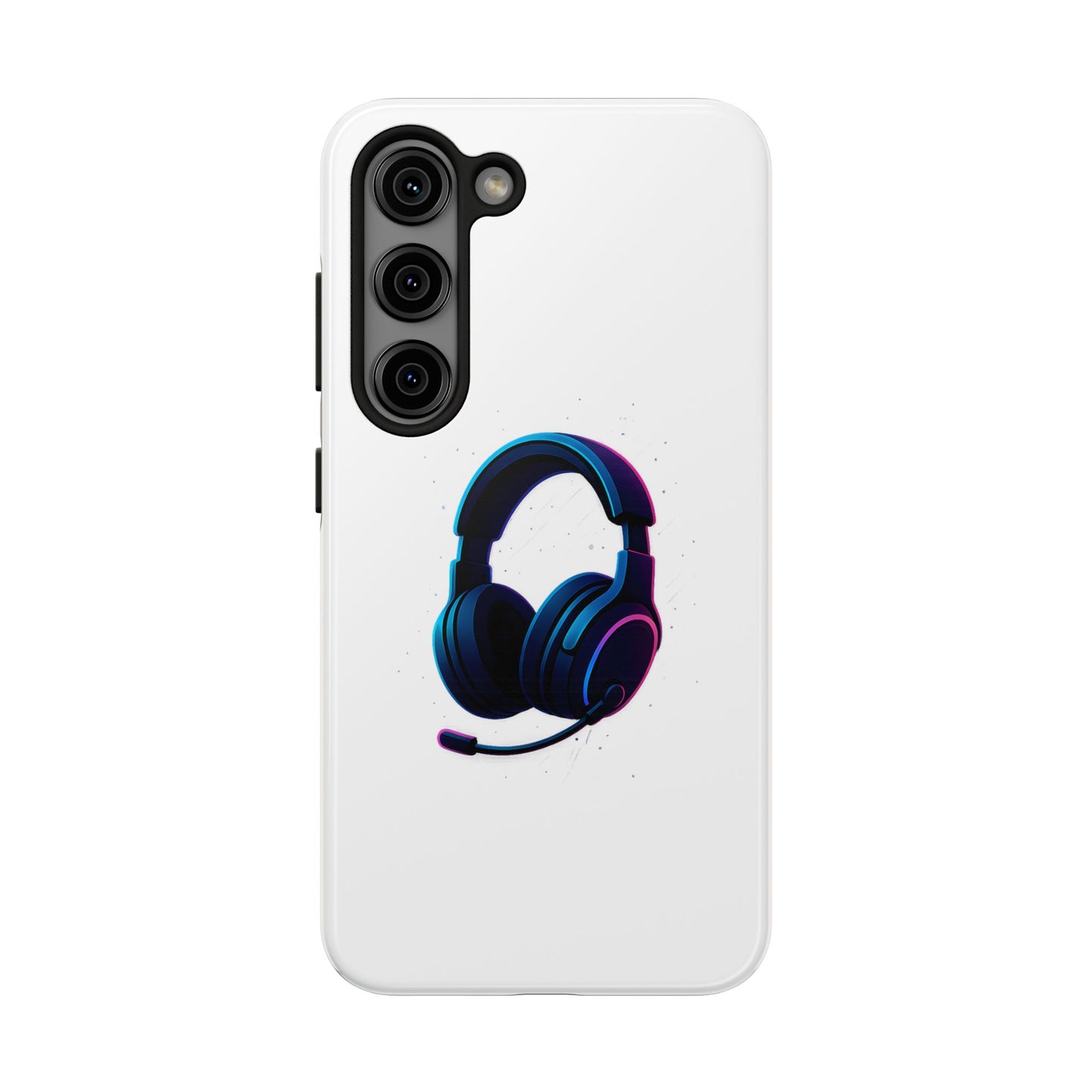 Minimalist Gaming Headset Tough Case - Clean Tech Cover for iPhone & Samsung