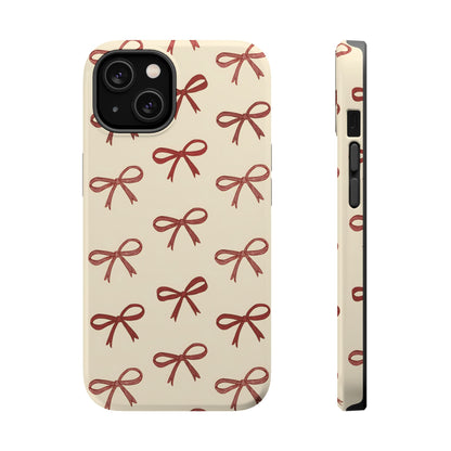 Burgundy Bows Coquette Magnetic Tough Case