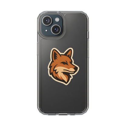 Clear Fox Emblem Phone Case - Vintage Wildlife Sticker Transparent Cover