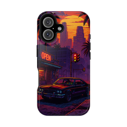 Lofi Midnight Drive: Retro Muscle Car MagSafe Case