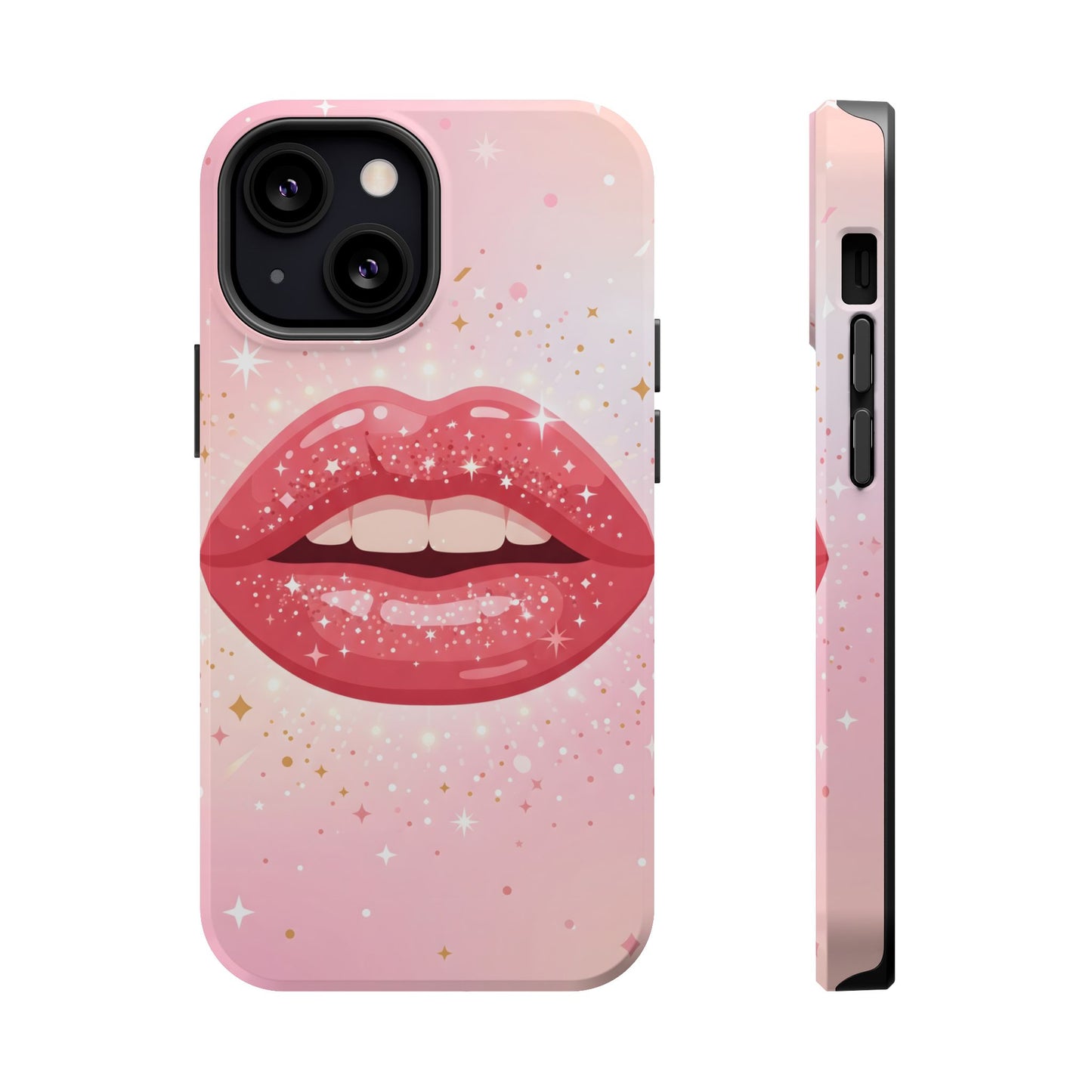 Glamorous Pink Glitter Lip Magnetic Impact Case