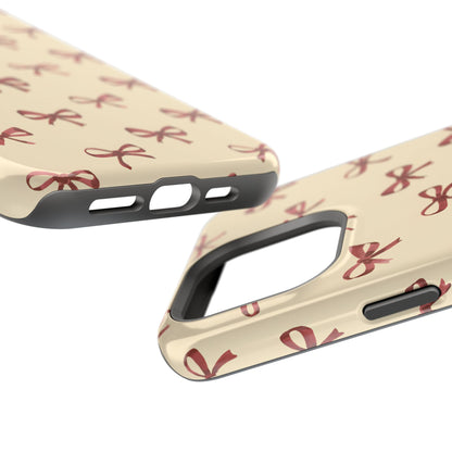 Burgundy Bows Coquette Magnetic Tough Case