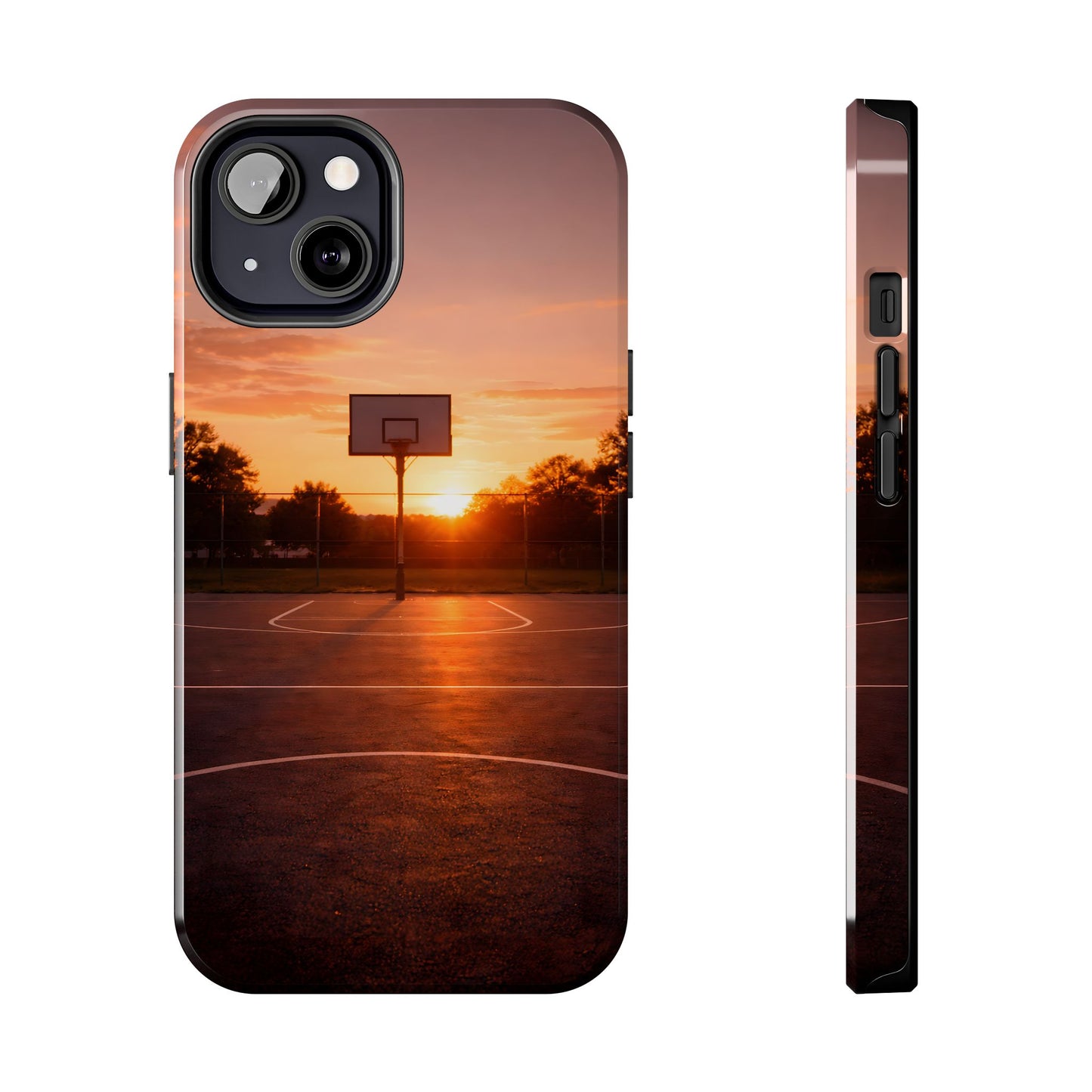 Golden Hour Basketball Court Tough Case - Urban Sunset Cover for iPhone & Samsung