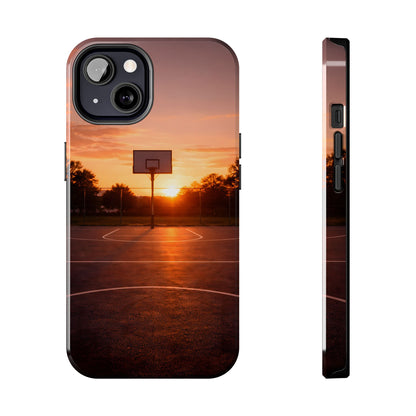 Golden Hour Basketball Court Tough Case - Urban Sunset Cover for iPhone & Samsung