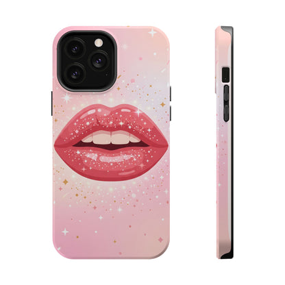 Glamorous Pink Glitter Lip Magnetic Impact Case