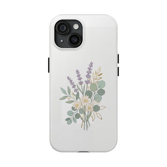 Lavender & Sage Botanical Tough Case - Minimalist Floral Cover for iPhone & Samsung