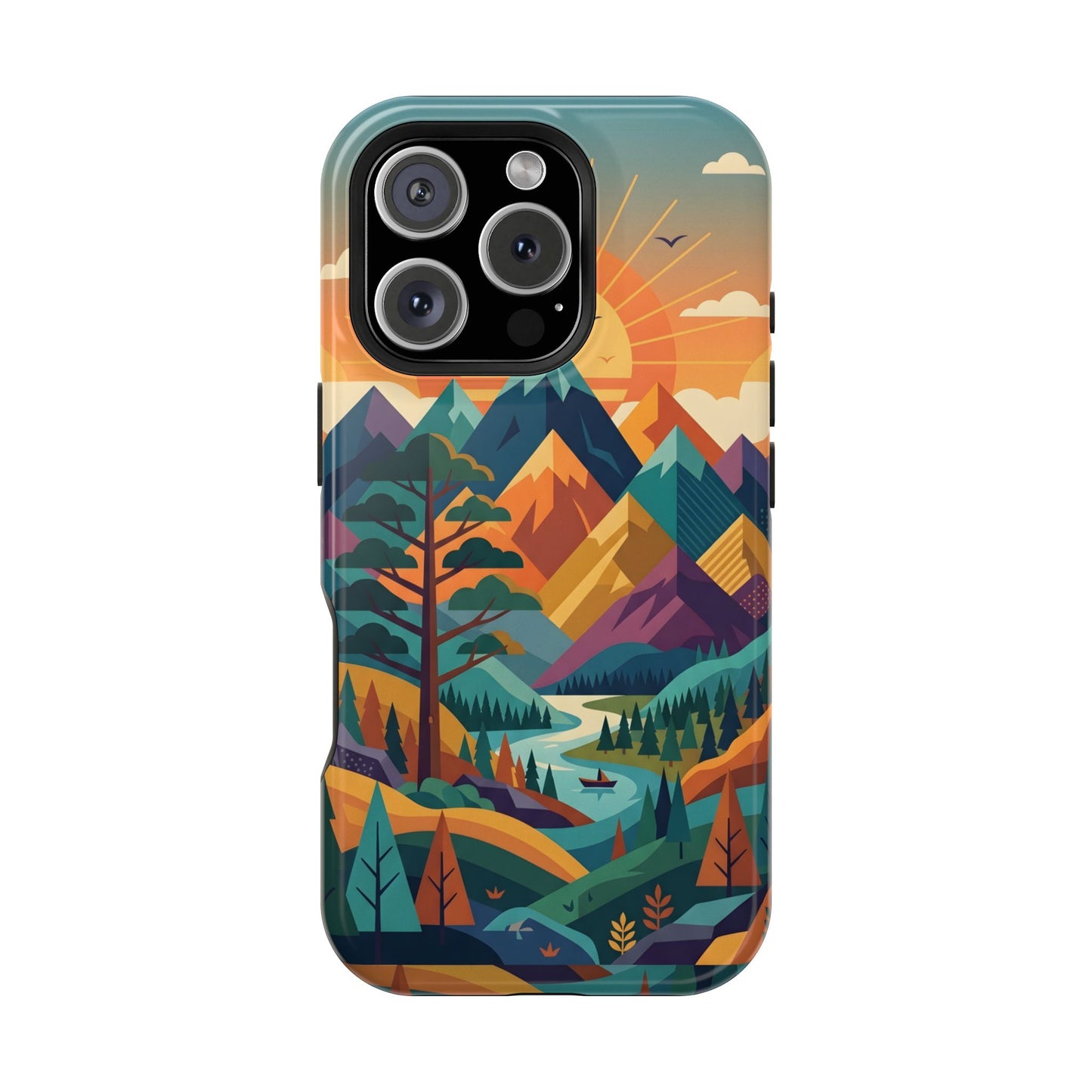 Retro Sunset Mountain Magnetic Impact Case