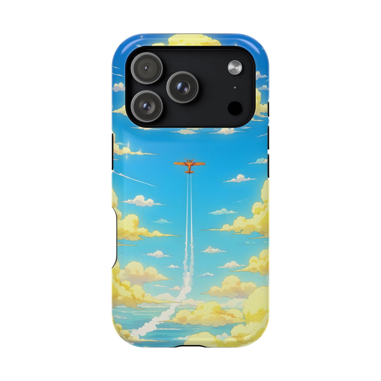 Cinematic Flight: Vintage Airplane Anime Sky MagSafe Case