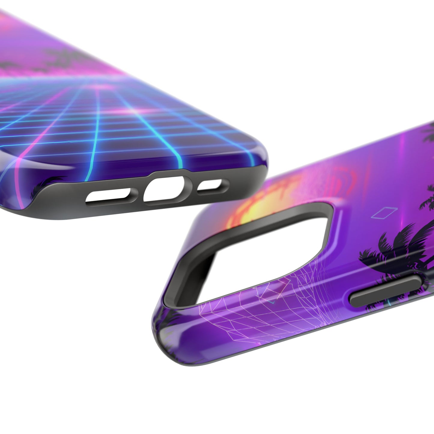 Neon Horizon: Premium Synthwave Sunset MagSafe Case