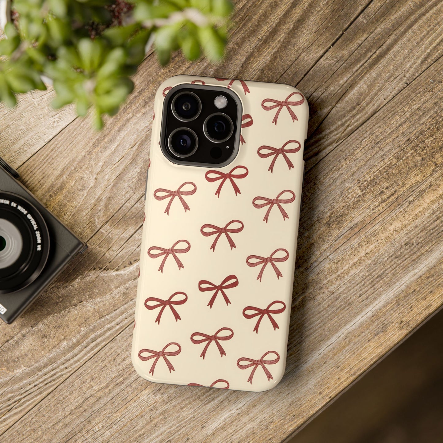 Burgundy Bows Coquette Magnetic Tough Case