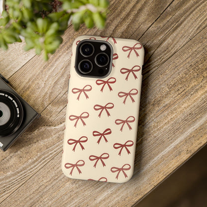 Burgundy Bows Coquette Magnetic Tough Case