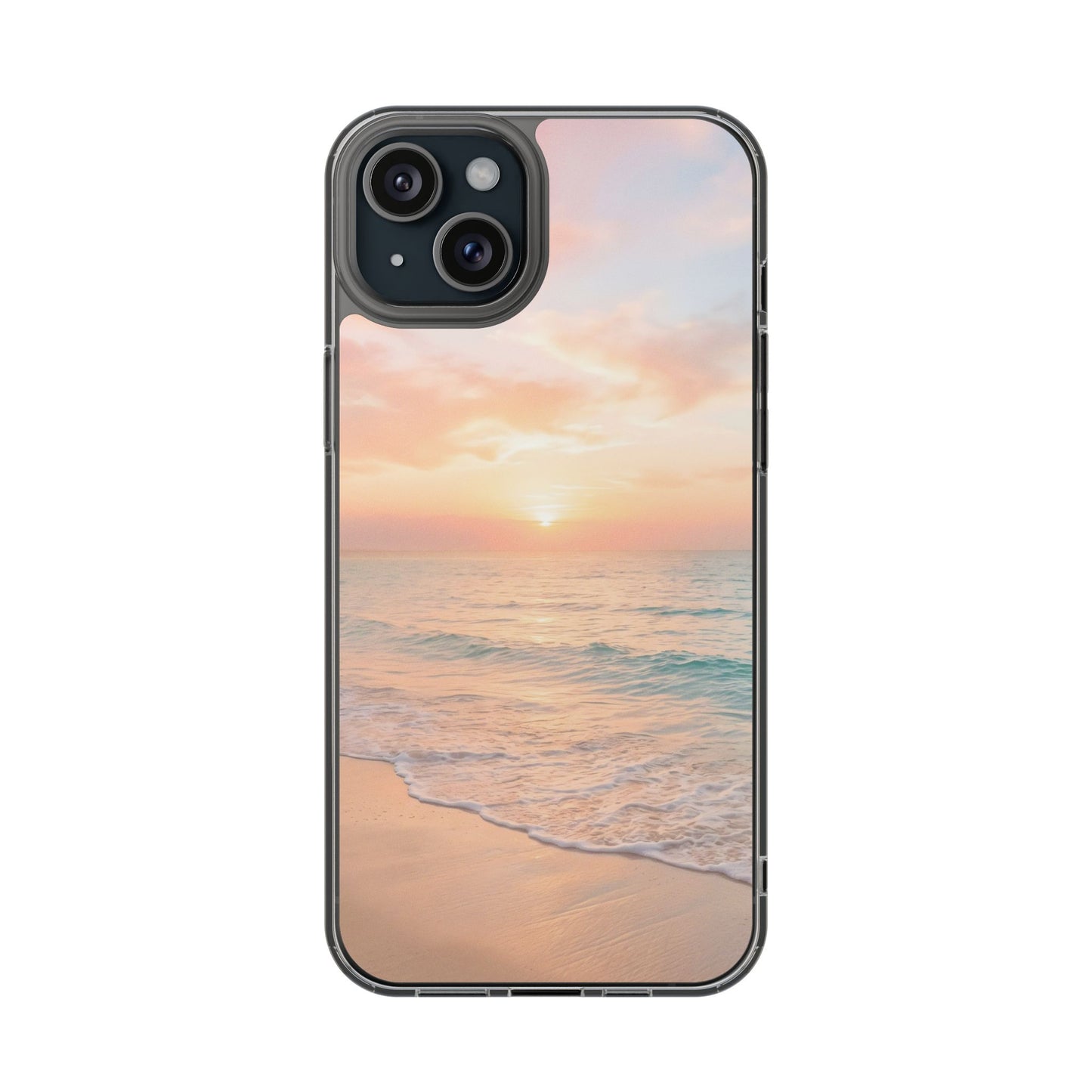 Serene Coastal Sunset Clear Case - MagSafe Compatible Beach Cover
