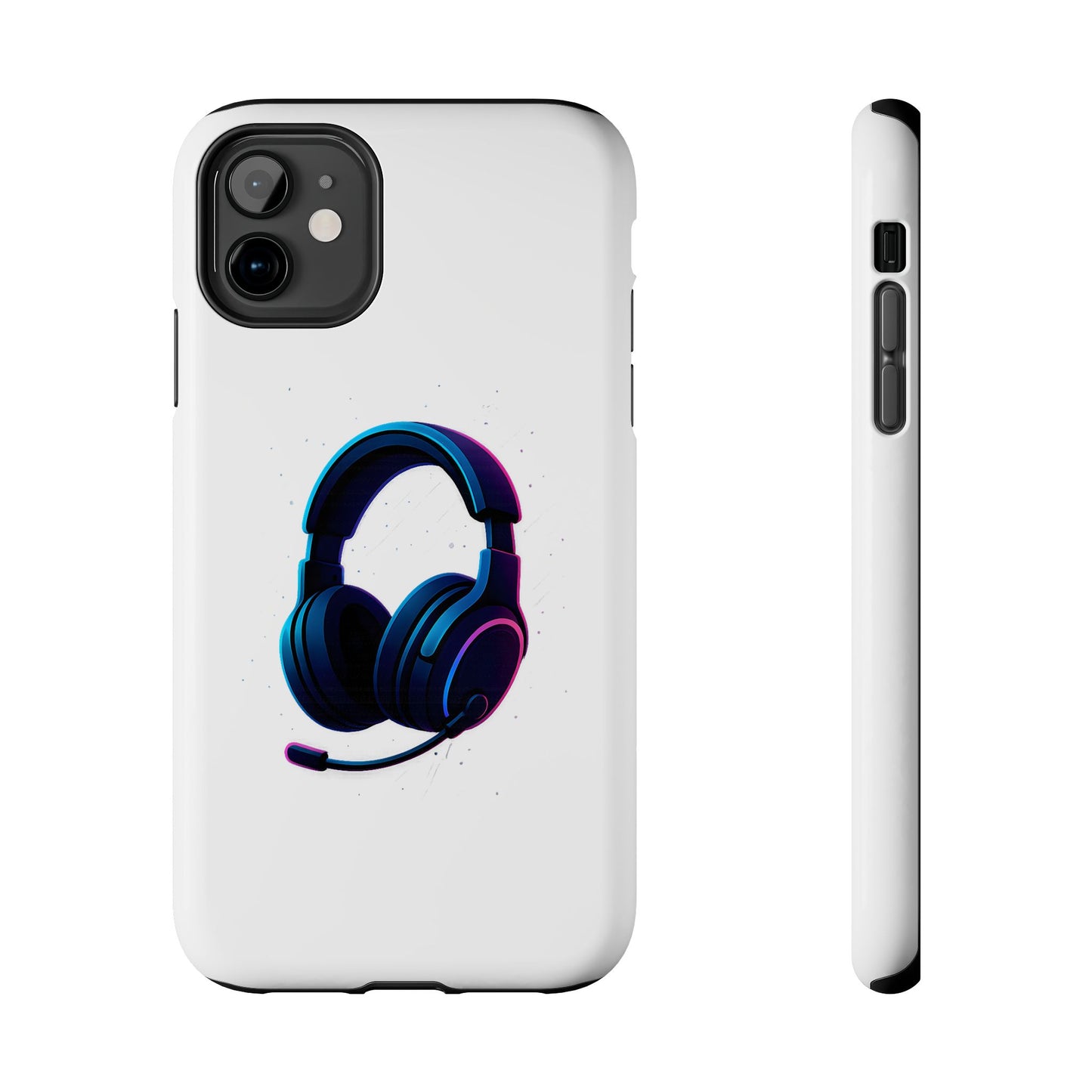 Minimalist Gaming Headset Tough Case - Clean Tech Cover for iPhone & Samsung
