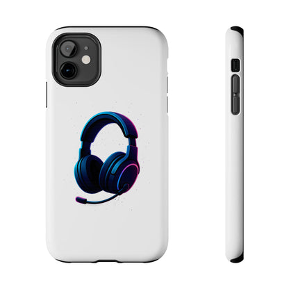 Minimalist Gaming Headset Tough Case - Clean Tech Cover for iPhone & Samsung